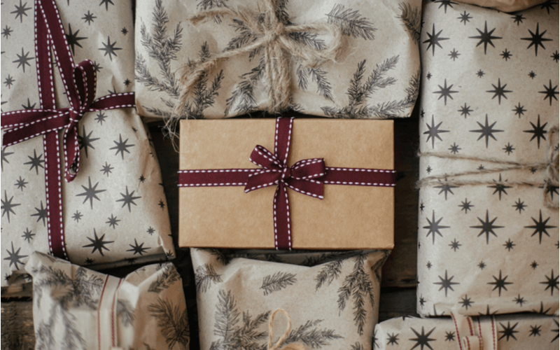 vánoční balení dárků scandi